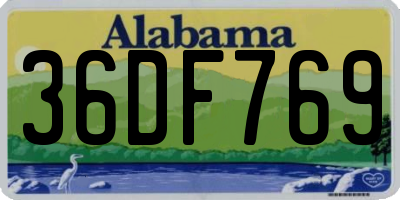 AL license plate 36DF769