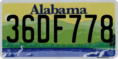 AL license plate 36DF778