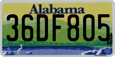 AL license plate 36DF805