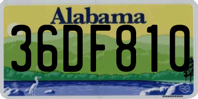AL license plate 36DF810