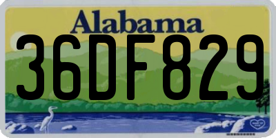 AL license plate 36DF829