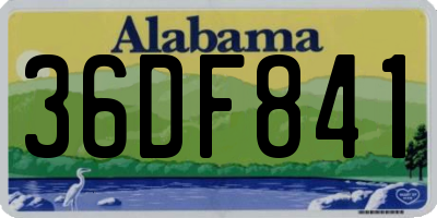 AL license plate 36DF841