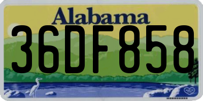 AL license plate 36DF858