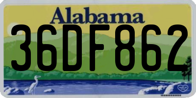 AL license plate 36DF862