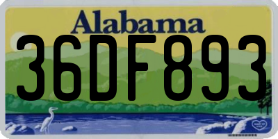 AL license plate 36DF893