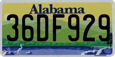 AL license plate 36DF929