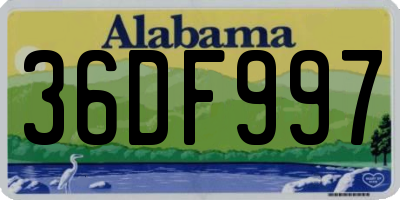 AL license plate 36DF997