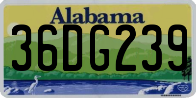 AL license plate 36DG239