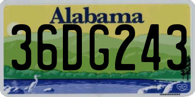 AL license plate 36DG243