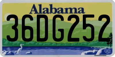 AL license plate 36DG252