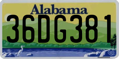AL license plate 36DG381