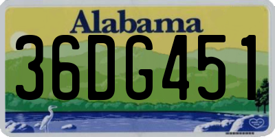 AL license plate 36DG451