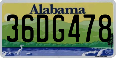 AL license plate 36DG478