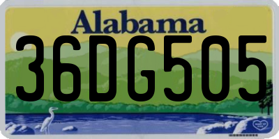 AL license plate 36DG505