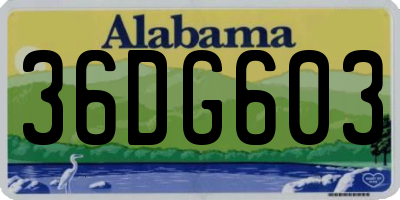 AL license plate 36DG603