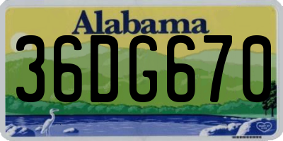 AL license plate 36DG670