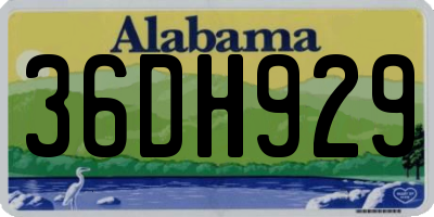 AL license plate 36DH929