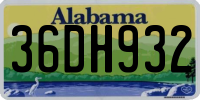 AL license plate 36DH932