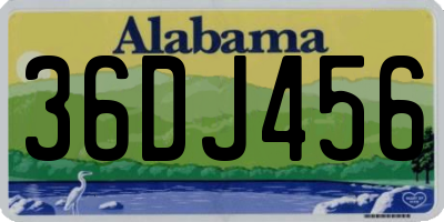 AL license plate 36DJ456