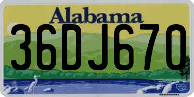 AL license plate 36DJ670