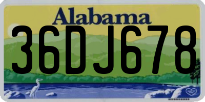 AL license plate 36DJ678