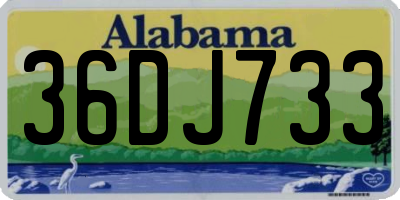 AL license plate 36DJ733