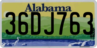 AL license plate 36DJ763