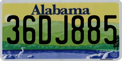 AL license plate 36DJ885