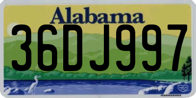 AL license plate 36DJ997