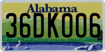 AL license plate 36DK006