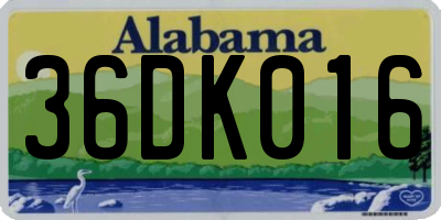 AL license plate 36DK016