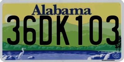 AL license plate 36DK103