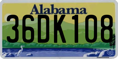 AL license plate 36DK108