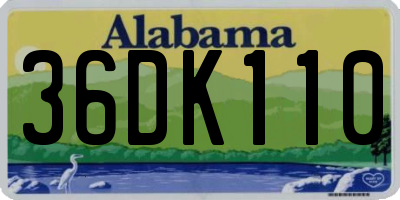AL license plate 36DK110