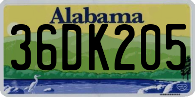 AL license plate 36DK205