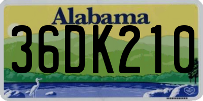 AL license plate 36DK210