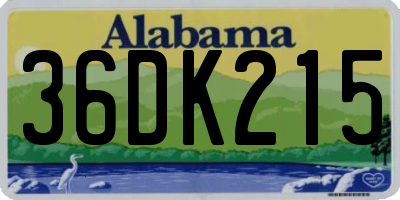AL license plate 36DK215