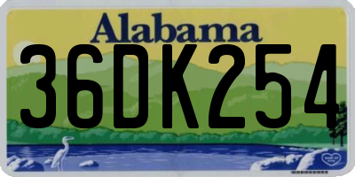 AL license plate 36DK254