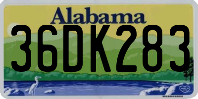 AL license plate 36DK283