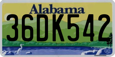 AL license plate 36DK542