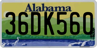AL license plate 36DK560