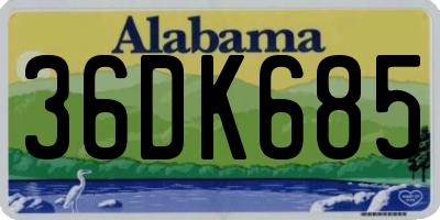 AL license plate 36DK685