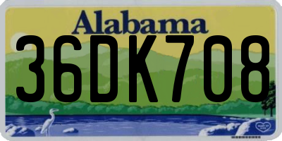 AL license plate 36DK708