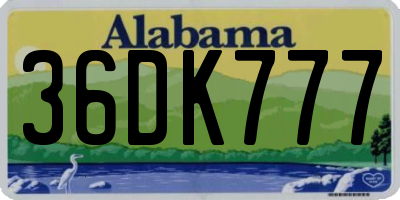 AL license plate 36DK777