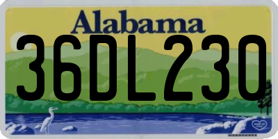 AL license plate 36DL230