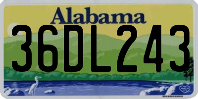 AL license plate 36DL243