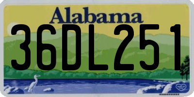 AL license plate 36DL251