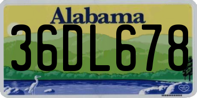 AL license plate 36DL678