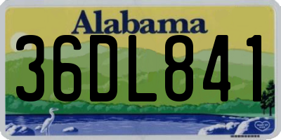 AL license plate 36DL841