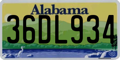 AL license plate 36DL934
